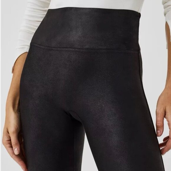 SPANX Pants - Women's Black Spanx Faux Leather Leggings Size Medium